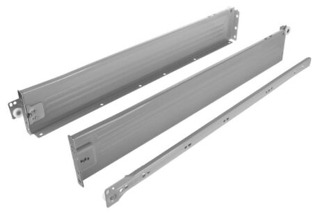 Kolečkový výsuv s bočnicí, 86/550 mm, šedá