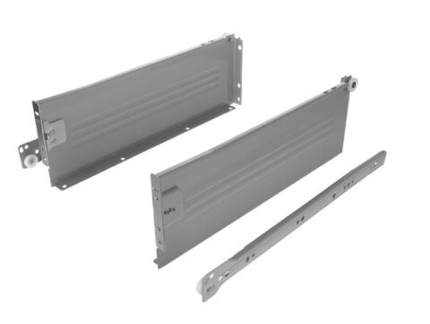 Kolečkový výsuv s bočnicí, 118/350 mm, šedá