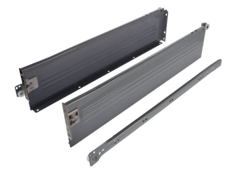 Kolečkový výsuv s bočnicí, 118/500 mm, šedá