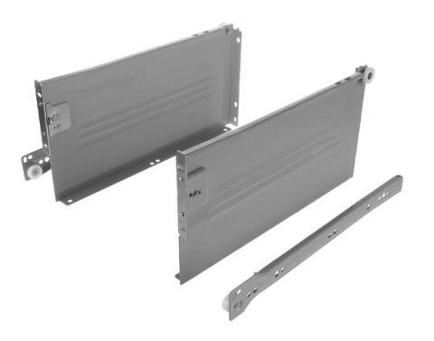 Kolečkový výsuv s bočnicí, 150/300 mm, šedá