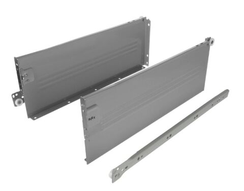 Kolečkový výsuv s bočnicí, 150/400 mm, šedá