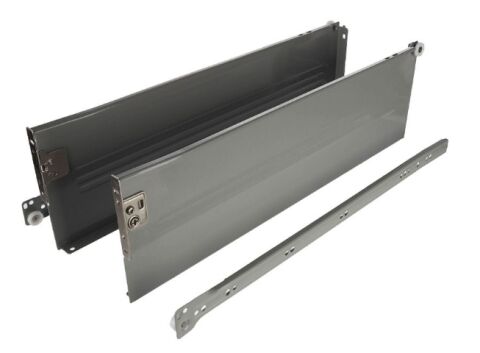Kolečkový výsuv s bočnicí, 150/500 mm, šedá