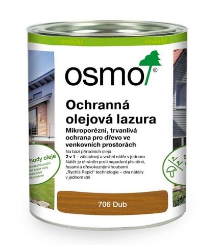 OSMO 706 Ochranná olejová lazura - dub (706), 0,75l