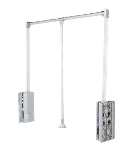 Sklopná šatní tyč, 10 kg, 890-1210 mm, eloxovaný hliník/stříbrná