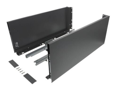 Výsuv ND60 (18mm) s dvojitou bočnicí, 199/350 mm, tmavě šedá