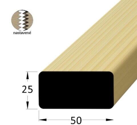 Hranolek dřevěný s rádiusem 50 x 25 x 2000mm, jasan