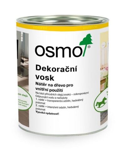 OSMO 3188 Dekorační vosk intenzivní - sníh 0,75 l