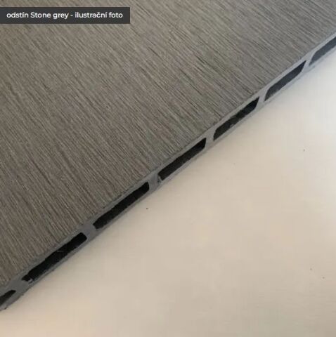 WPC Vodorovný plotový profil 210x21x2000mm Stone Grey