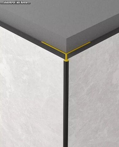 Rocko hliníkový profil pro vnější roh - šipka 45°, hnědá