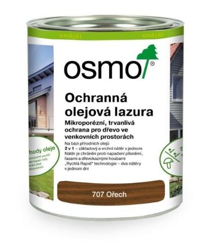 OSMO 707 Ochranná olejová lazura - Ořech (707) 0,75l