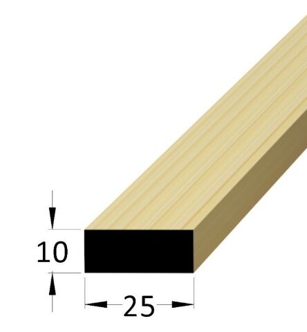 Hranolek dřevěný ostrohranný 10 x 25 x 2000 mm, borovice / smrk