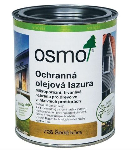 OSMO 726 Ochranná olejová lazura - ŠEDÁ KŮRA 0,75l