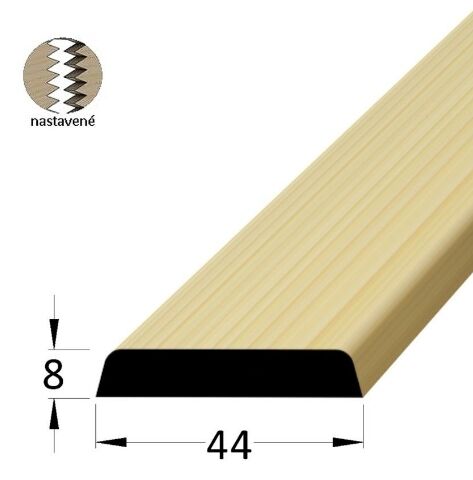 Lišta dřevěná krycí nastavovaná 8 x 44 x 2400mm, smrk