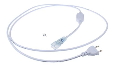 Napájecí kabel pro LED NEON 230V + trn, 2m, bílá