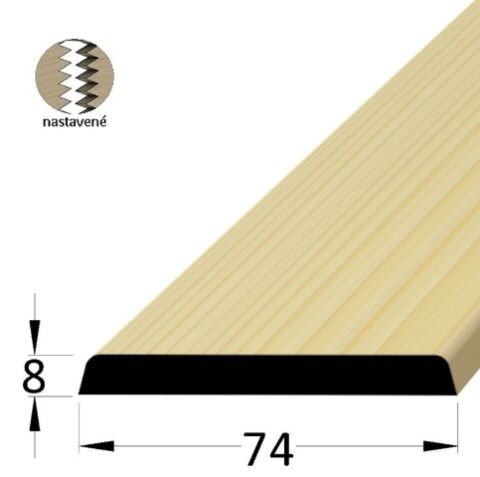 Lišta dřevěná lišta krycí nastavovaná 8 x 74 x 2400mm, smrk