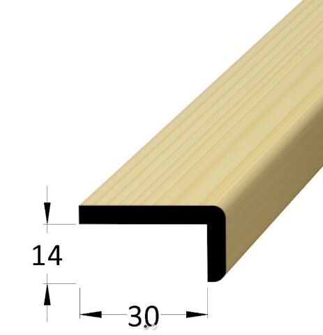 Lišta dřevěná tvaru L, materiál borovice / smrk, krycí schopnost 14 x 30 x 2400 mm