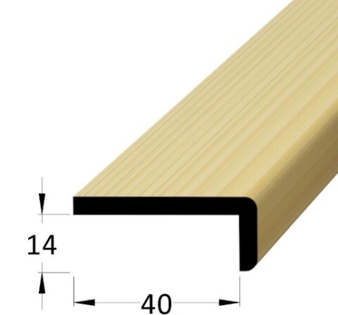 Lišta dřevěná tvaru L, materiál borovice / smrk, krycí schopnost 14 x 40 x 2400 mm