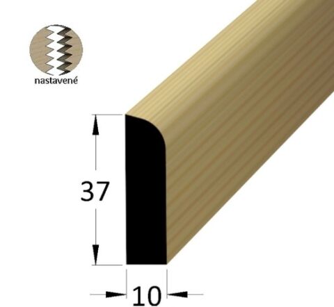 Lišta dřevěná rohová vnitřní 10 x 37 x 2400 mm, nastavovaná, smrk