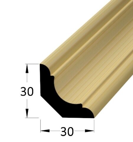 Lišta dřevěná rohová vnitřní parketová 30 x 30 x 2400 mm, borovice/smrk