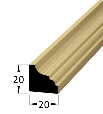 Lišta dřevěná rohová vnitřní 20 x 20 x 2000 mm, borovice/smrk