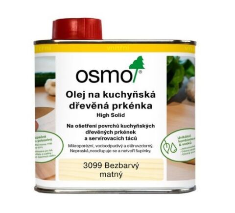OSMO 3099 Olej na kuchyňská dřevěná prkénka, bezbarvý matný , 0,5l