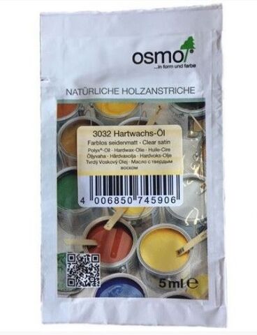 OSMO 3032 tvrdý voskový olej - bezbarvý, hedvábný polomat, 0,005l