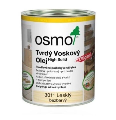 OSMO 3011 tvrdý voskový olej - bezbarvý lesklý, 0,75l