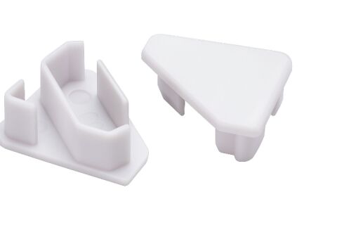 LED koncovka profilu D10 rohový, bílá