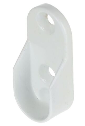 Držák (podpěra) oválné šatní tyče, 30x15 mm, bílá