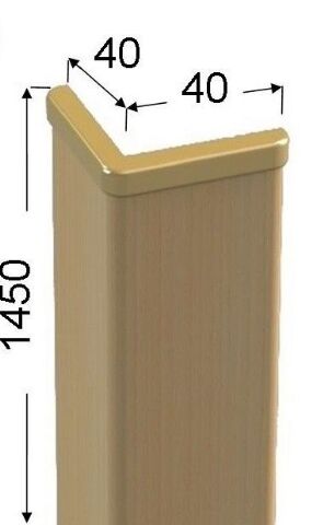 Lišta dřevěná (ochranný roh) 44 x 44 x 1450 mm, fólie buk