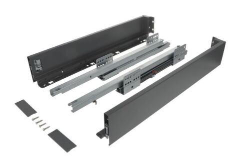 Výsuv ND60 (18mm) s dvojitou bočnicí, 84/300 mm, tm.šedá