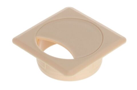 Průchodka kabelová čtvercová, plast, pr.60mm, béžová (bříza)