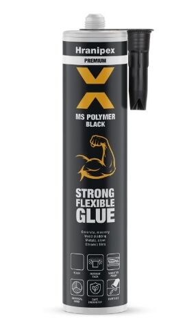 Lepící tmel H-Polymer MS BLACK - Černý hybridní polymer s okamžitou fixací, 290ml