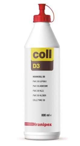 Lepidlo Hranicoll D3 – PVAc disperzní lepidlo, 800ml