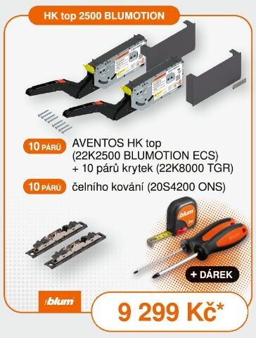 Akční sada BLUM AVENTOS HK top 2500 BLUMOTION – černá Eclipse + dárek