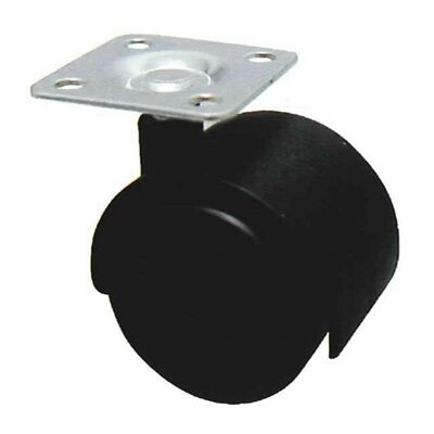 Nábytkové kolečko 40mm, plotnička 38x38x1,5 mm, černá, 30kg