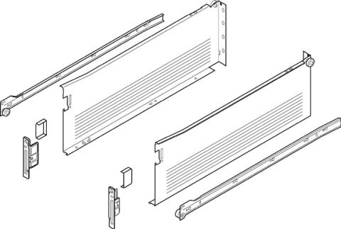 METABOX - H - částečný výsuv s hroty, 450mm