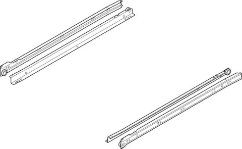 STANDARD - korpusová, střední a výsuvná lišta L+P, 350mm, 25kg