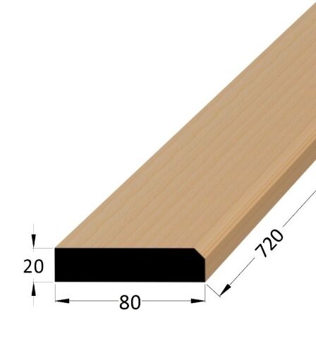 Práh dveřní dřevěný s fazetou, rozměr 20 x 80 x 700 mm, buk