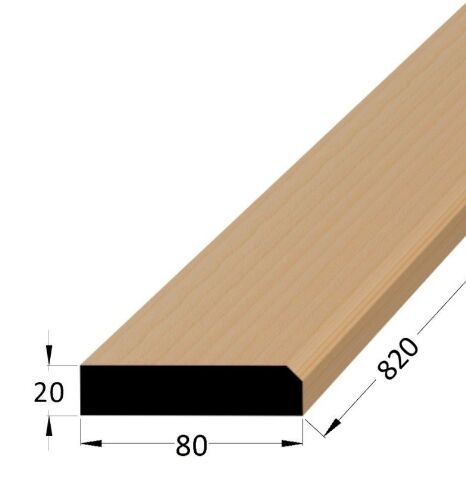 Práh dveřní dřevěný s fazetou, rozměr 20 x 80 x 800 mm, buk