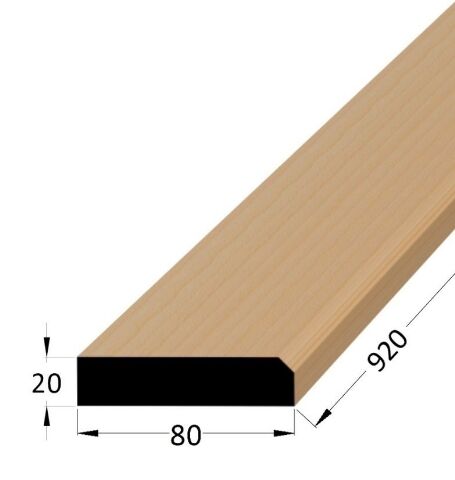 Práh dveřní dřevěný s fazetou, rozměr 20 x 80 x 900 mm, buk