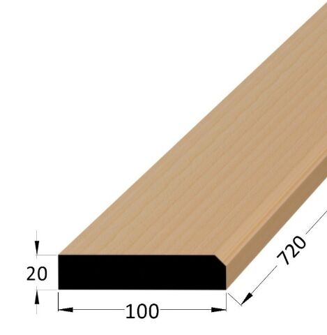 Práh dveřní dřevěný s fazetou, rozměr 20 x 100 x 700 mm, buk