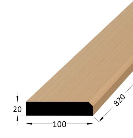 Práh dveřní dřevěný s fazetou, rozměr 20 x 100 x 800 mm, buk