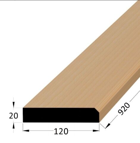 Práh dveřní dřevěný s fazetou, rozměr 20 x 120 x 900 mm, buk