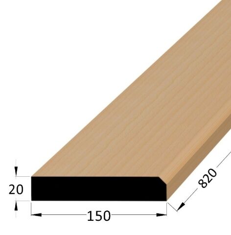 Práh dveřní dřevěný s fazetou, rozměr 20 x 150 x 800 mm, buk