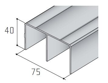 Profil horní S05 2m, stířbrný elox