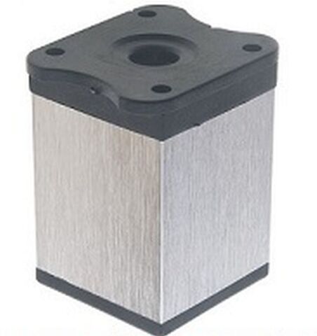 Noha nábytková hranatá, H60/D40x40, imitace nerezové oceli